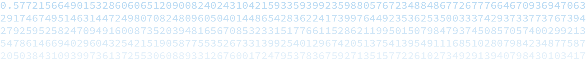 Digits of the gamma constant (decorative banner)