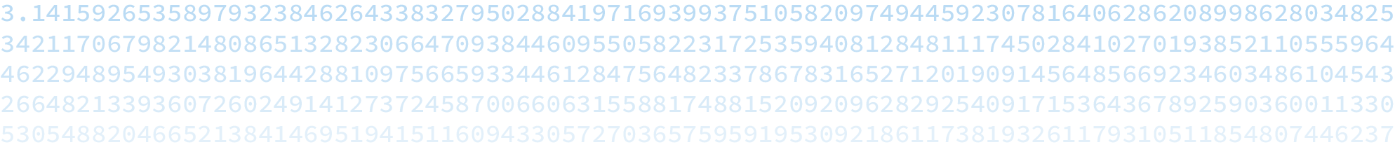 Digits of pi (decorative banner)